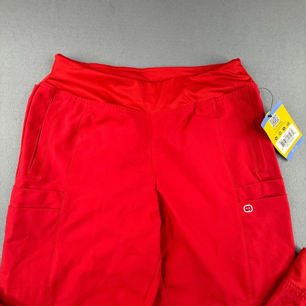 WonderWink W123 Scrub Jogger Womens Medium Petite Red Cargo Athletic Pants 5555P - Picture 4 of 12